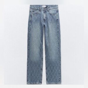 Zara High waisted embellished jeans